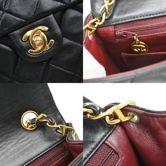 CHANEL CC Logo Mini Matelasse Chain Shoulder Bag Leather Black GHW 809RF425 - Picture 12 of 16